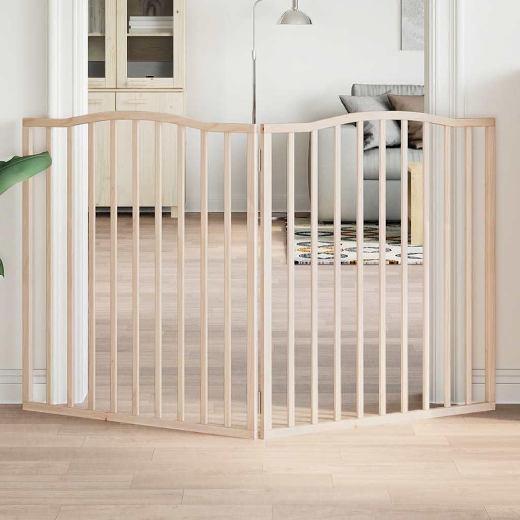 Barrera plegable de madera de álamo para perros, 2 piezas, 160 cm, puerta independiente para perros para salón, escaleras, 80 x 90 cm por panel, distancia entre rejillas, 6 cm