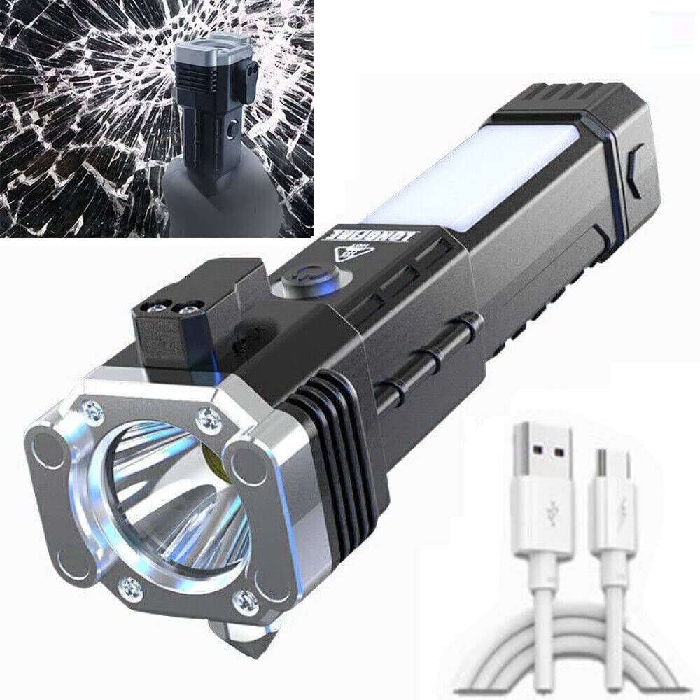FI FIDROXIMPERIA Fidrox Torch Light Rechargeable with USB Output Port, Window Breaker, Magnet, Cutter, Multi-Purpose Emergency Lights for Travel Cars Outdoor Camping (B0C5N644B2) Amazon Price History, Amazon Price Tracker