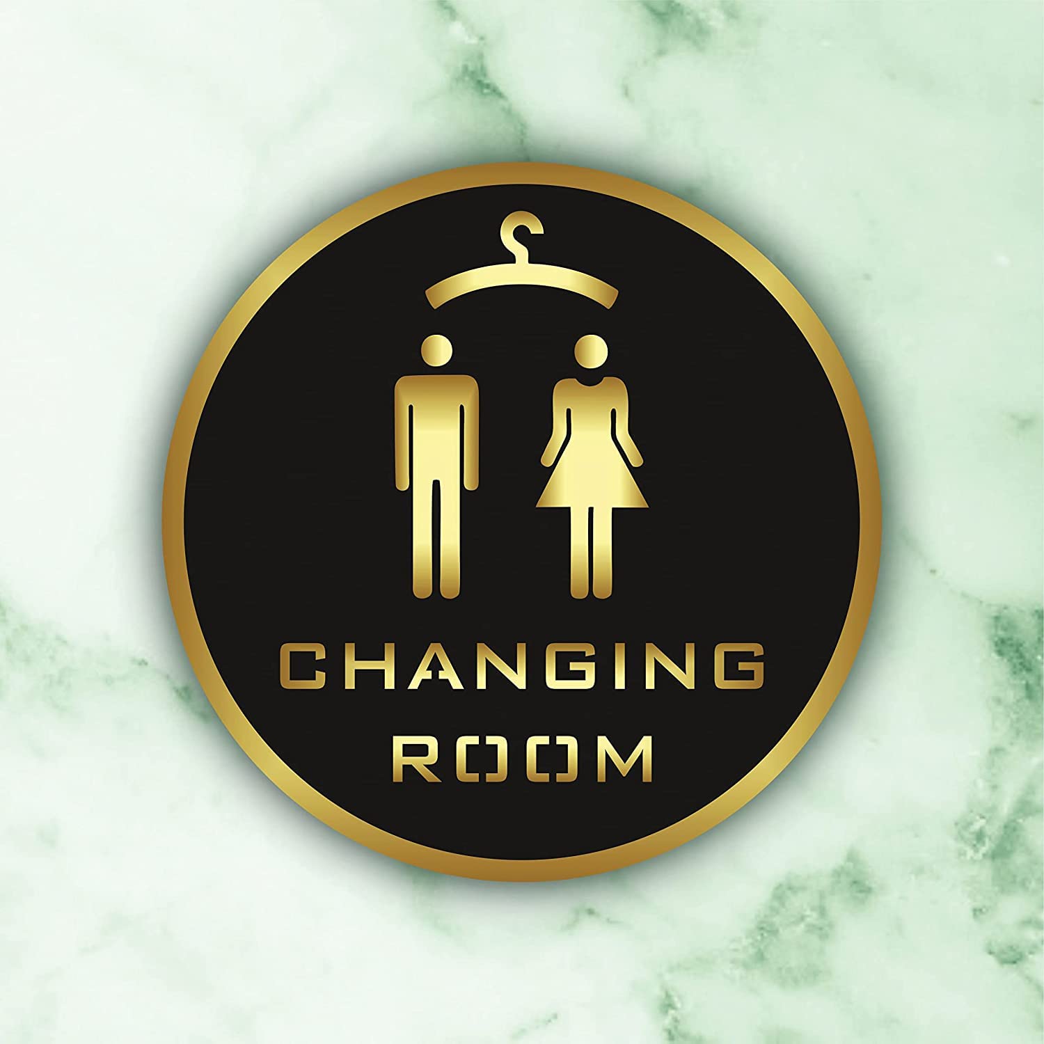 Sponsored Ad - Kubik Letters Acrylic Changing Room Signage Nano Self-Adhesive Black Golden Sign For Business Shop Stores Cafes Shops Hospital School Office Hotel Restaurant Hotel Company Malls (Changing Room)