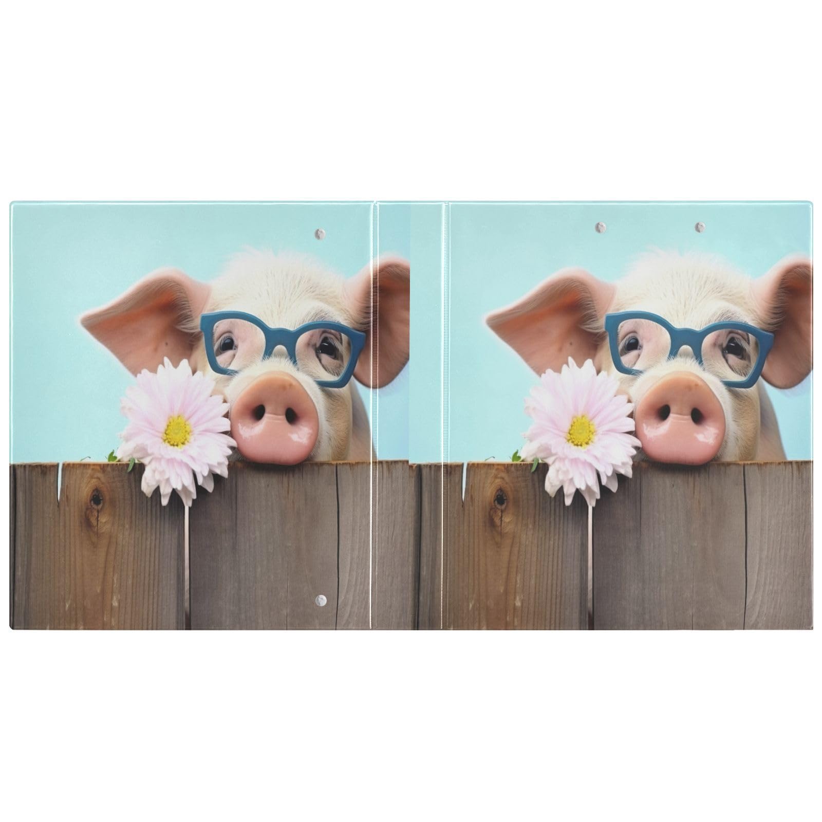 Raccoglitore ad anelli con 3 anelli, 3,8 cm, blu, decorativo, con clip in metallo, formato lettera, per casa e ufficio, confezione da 2