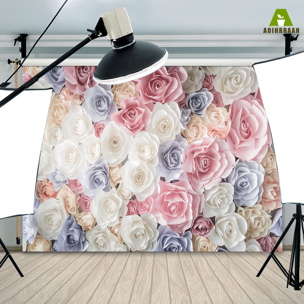 Sfondo Fotografico 2.1x1.5m - Tema Primavera Con Fiori E Mattoni Per Feste E Matrimoni - Foto 4