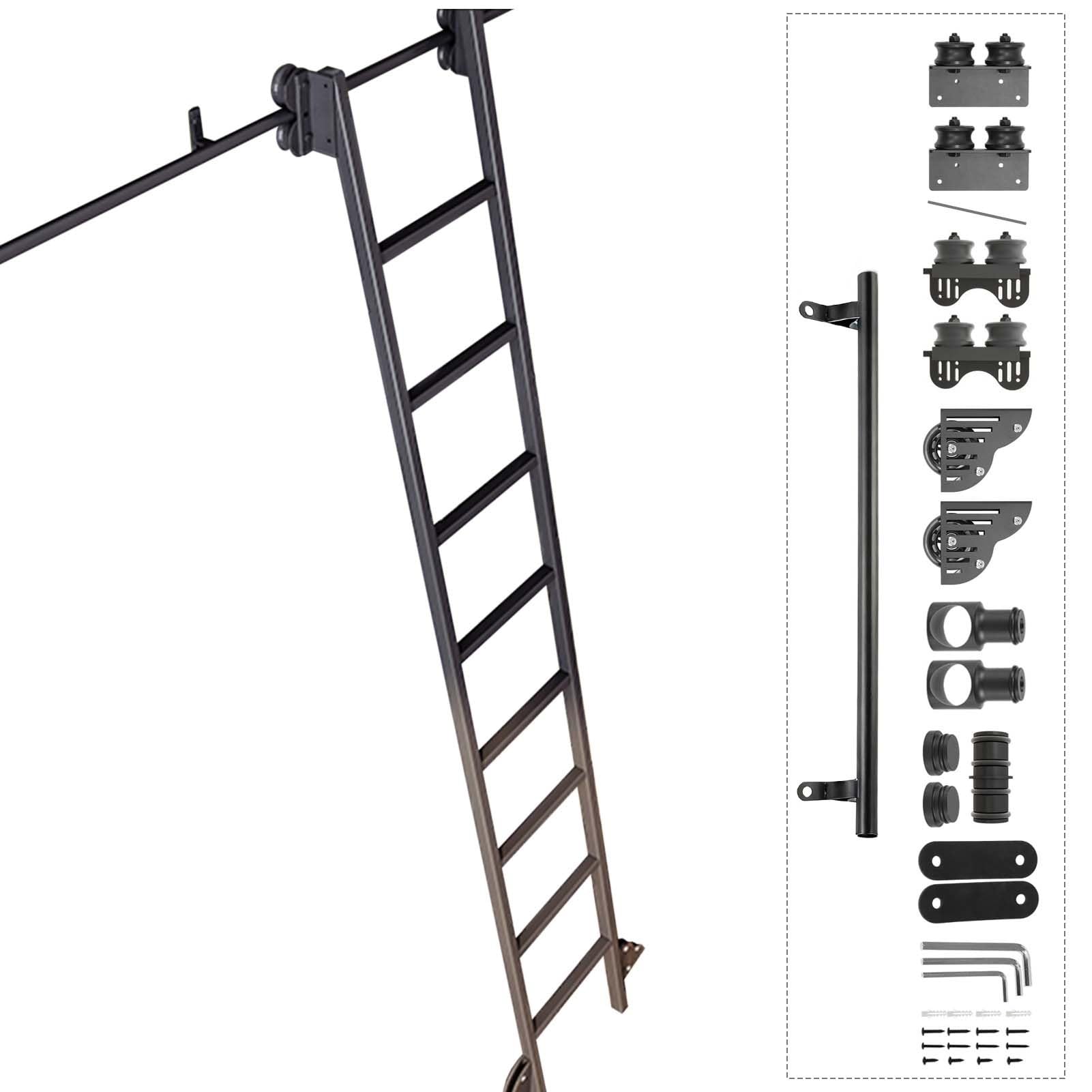 Kit de rails mobiles pour échelle escamotable avec système rail 300 cm et roulette sol