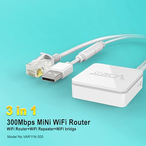 Miniatura 2 de Vonets VAP11S Mini repetidorpuente inalámbrico EthernetWiFi Router 2.4GHz industrial con 2 puertos Ethernet RJ45 y 2 antenas externas, gran socio