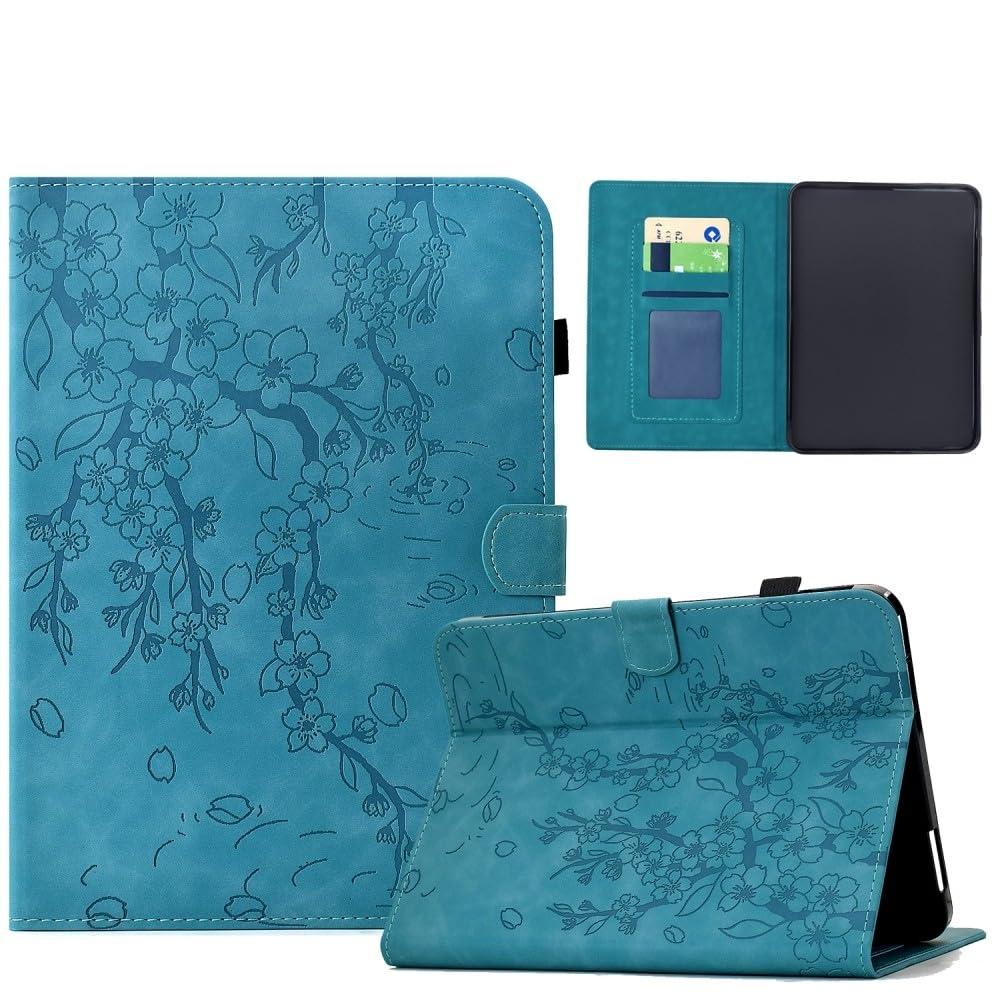 Generic etui kompatybilne z czytnikiem e-booków Kindle Paperwhite 2 (2013) (kolor: jasnoniebieski) wzór stylowy skórzany portfel etui z klapką