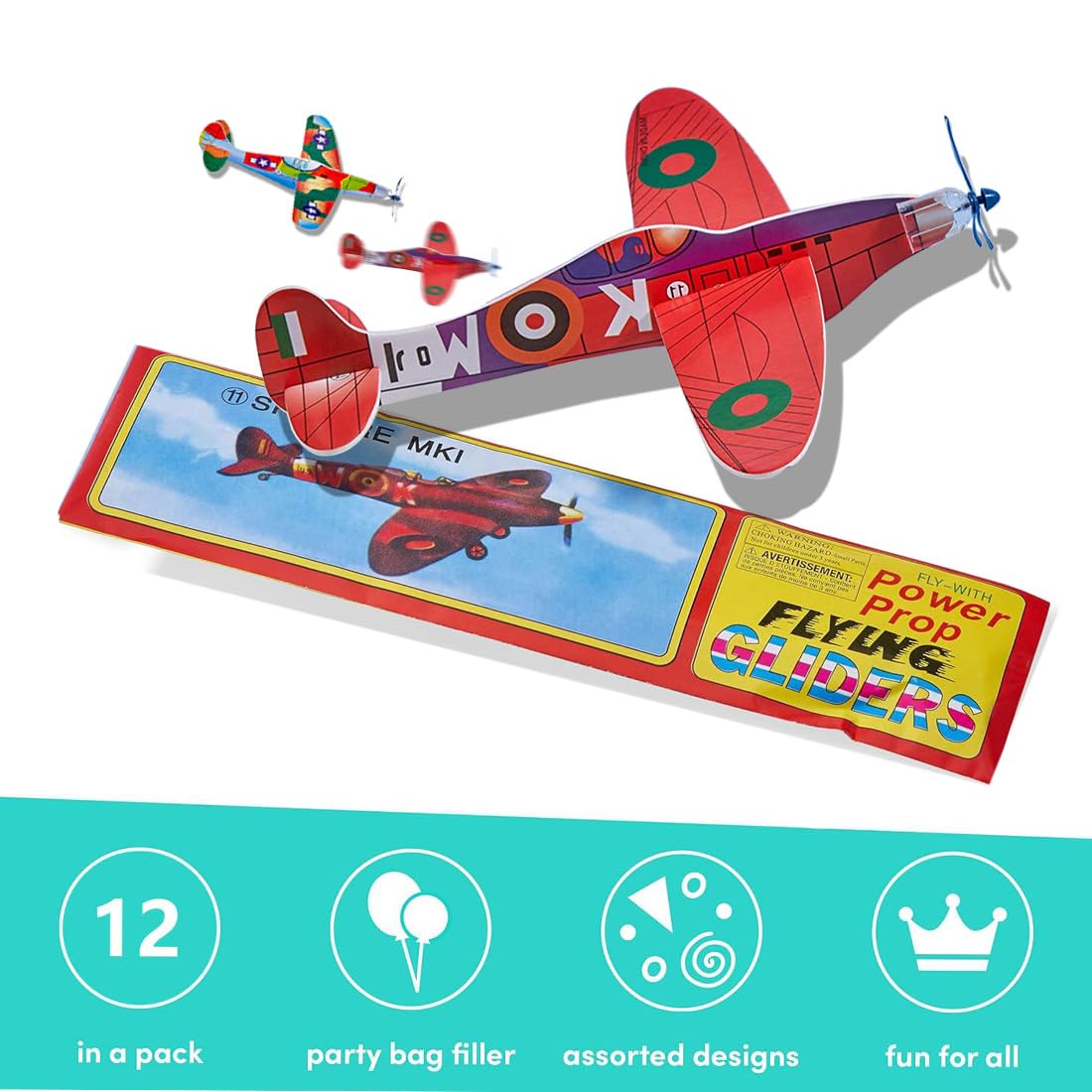 24 Avions Planeurs Joygogo - Polystyrène - 6 Modèles - Pour Anniversaire Enfants