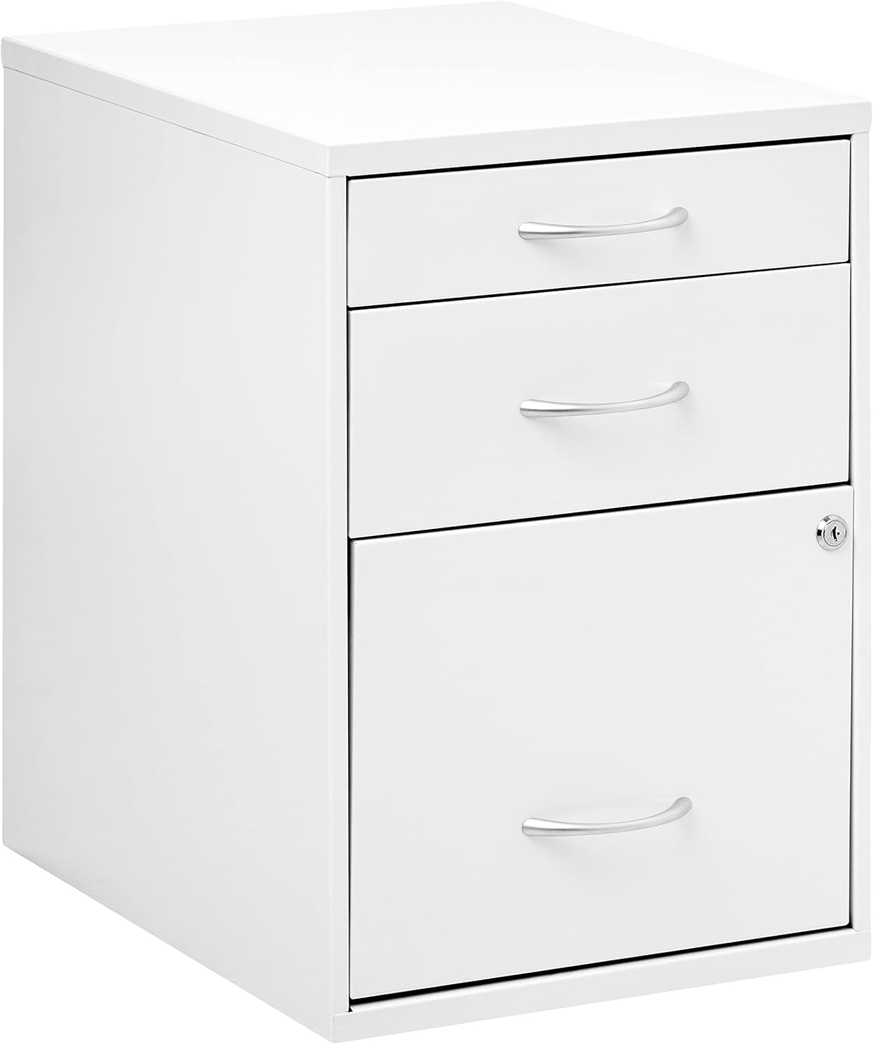 OSP Home Furnishings HPB Heavy Duty 3-Drawer Metal File Cabinet for Standard Files and Office Supplies, Green Finish