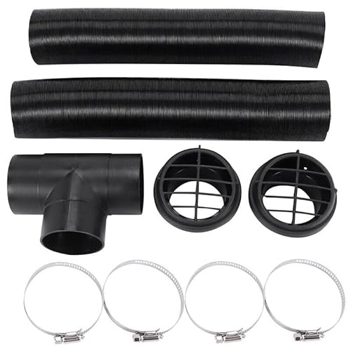 Generic 60mm Car Auto Heater Pipe Duct T Piece Warm Air Outlet Vent Hose Clips Set Forh