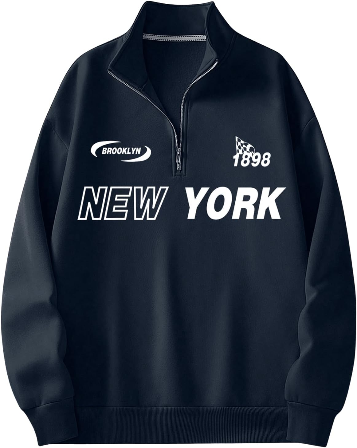 Men’s Letter Graphic Half Zip Sweatshirts Long Sleeve Fall Pullover Tops