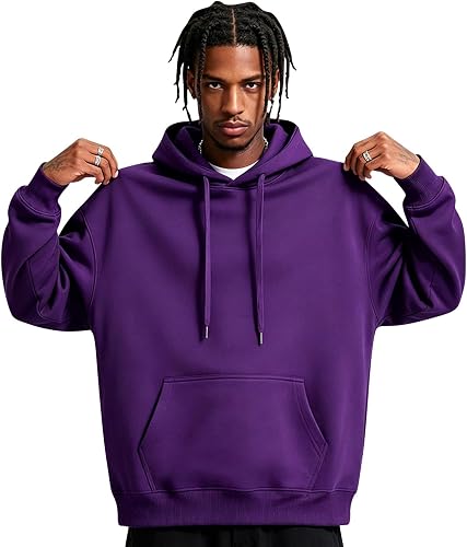 Men Hoodie Sweatshirt Pullover with Kangaroo Pocket Lightweight Casual Hooded To