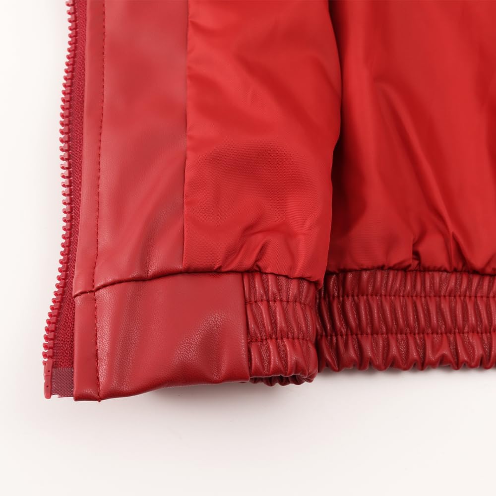 Noomelfish Girls Faux Leather Jackets Kids Motorcycle Bomber Coats Fall Outfits Winter Clothes(5-14 Years) - Image 8