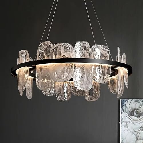 Ceiling Chandelier, �|�X�g���_���N���E�h�A�[���f�R�f�U�C�� LED �V�����f���A�Ɩ��A����n���M���O�����v�T�X�y���V�����Ɩ����_�C�j���O���[���p(D60 X H28CM,Cold)