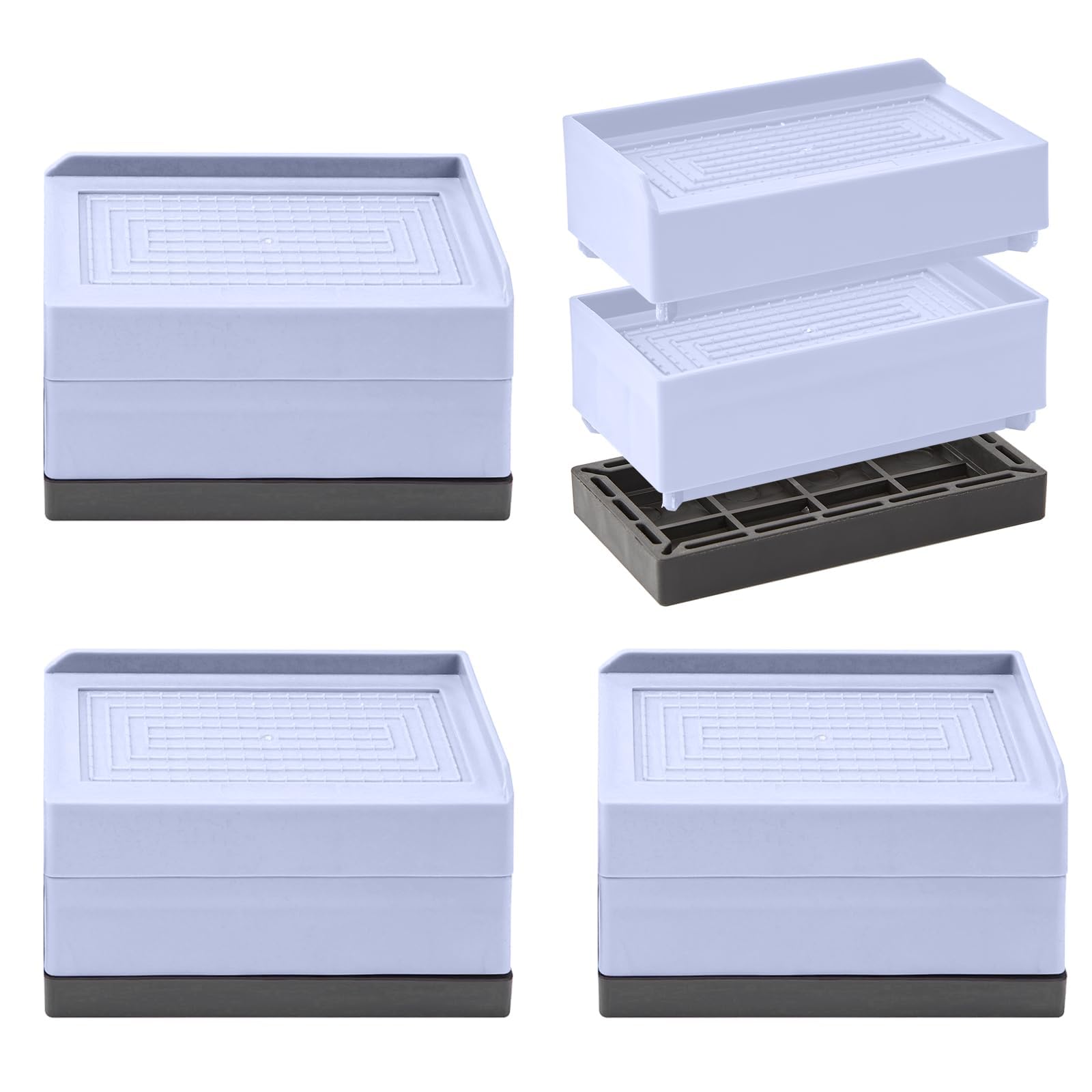 MAGIIN Furniture Risers 3 Inch, Bed Risers, Rectangular Stackable Bed ...