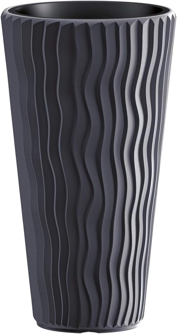 Zanvic Flowerpot Sandy Slim, Anthracite, 30 cms