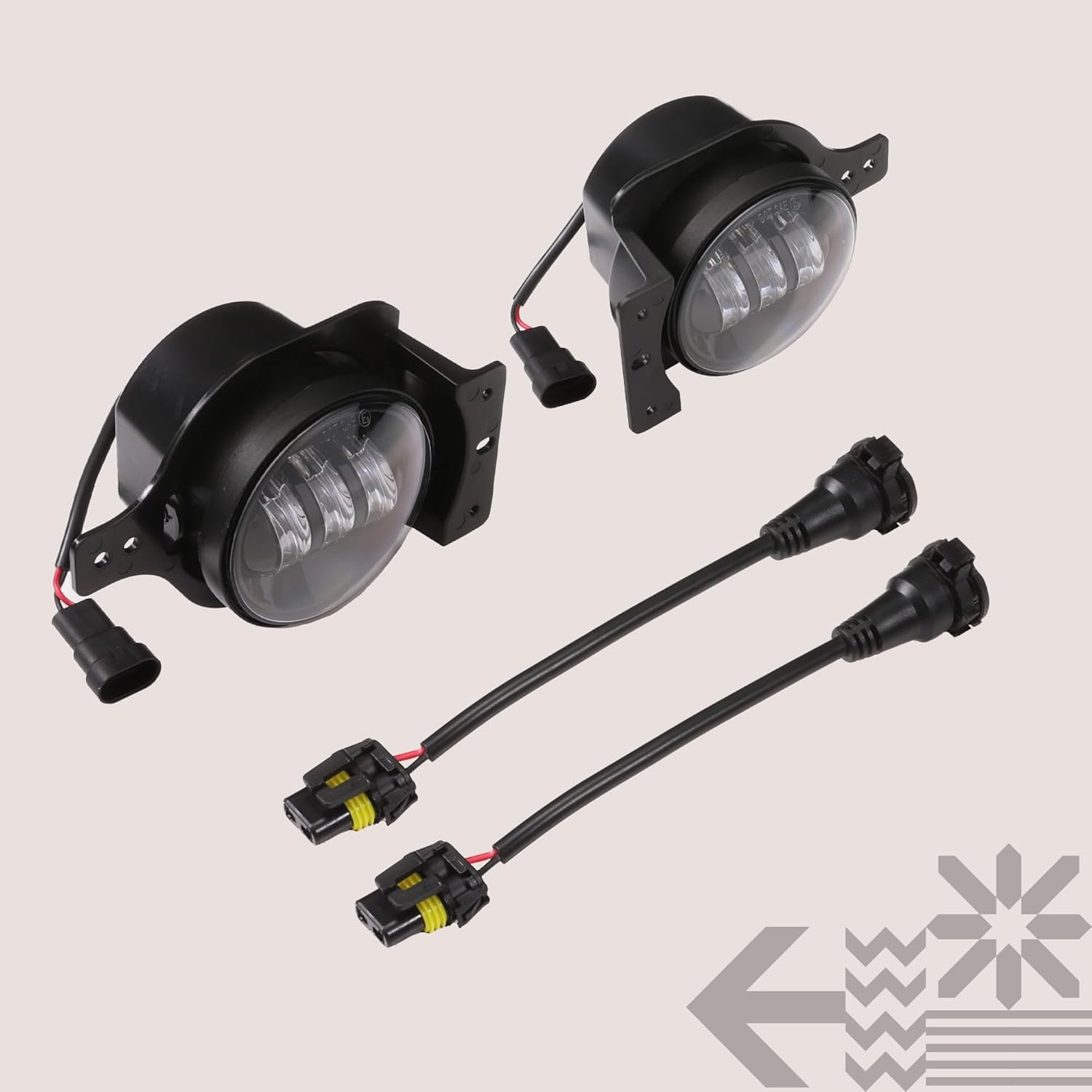TRUE MODS 4-inch 60W LED Fog Lights Replacement for 2018+ Jeep Wrangler JL JLU Gladiator JT Sport Front Plastic Bumper Off-Road Fog Lamp Round Driving Light Bulb Accessories