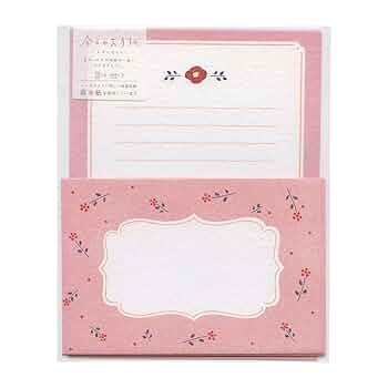 本美濃紙便箋、封筒セット Amazon.co.jp: 今日の手紙レターセット【椿】美濃和紙 封筒 便箋