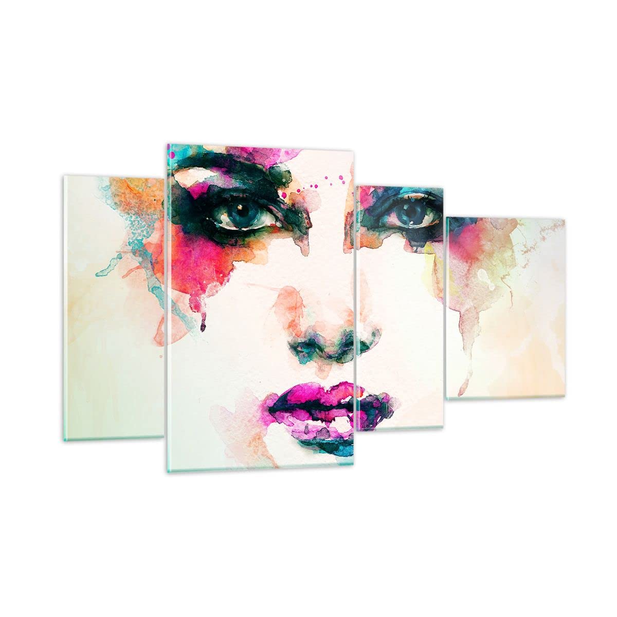 Tableau Sur Verre ARTTOR - 125x70 Cm - Décoration Murale Abstraite Noir Et Blanc - Moderne