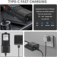 Vista 3 de BAOFENG Batería UV-5R BL-5 3800mAh USB-C de carga extendida de alta capacidad para radios UV5R BF-F8HP serie UV-5R con cable de carga tipo C