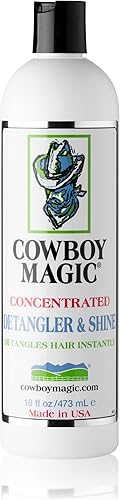 Cowboy Magic: Detangler and Shine (16 oz), proteína de seda y pantenol hacen que el cabello sea fácil de cepillar y peinar