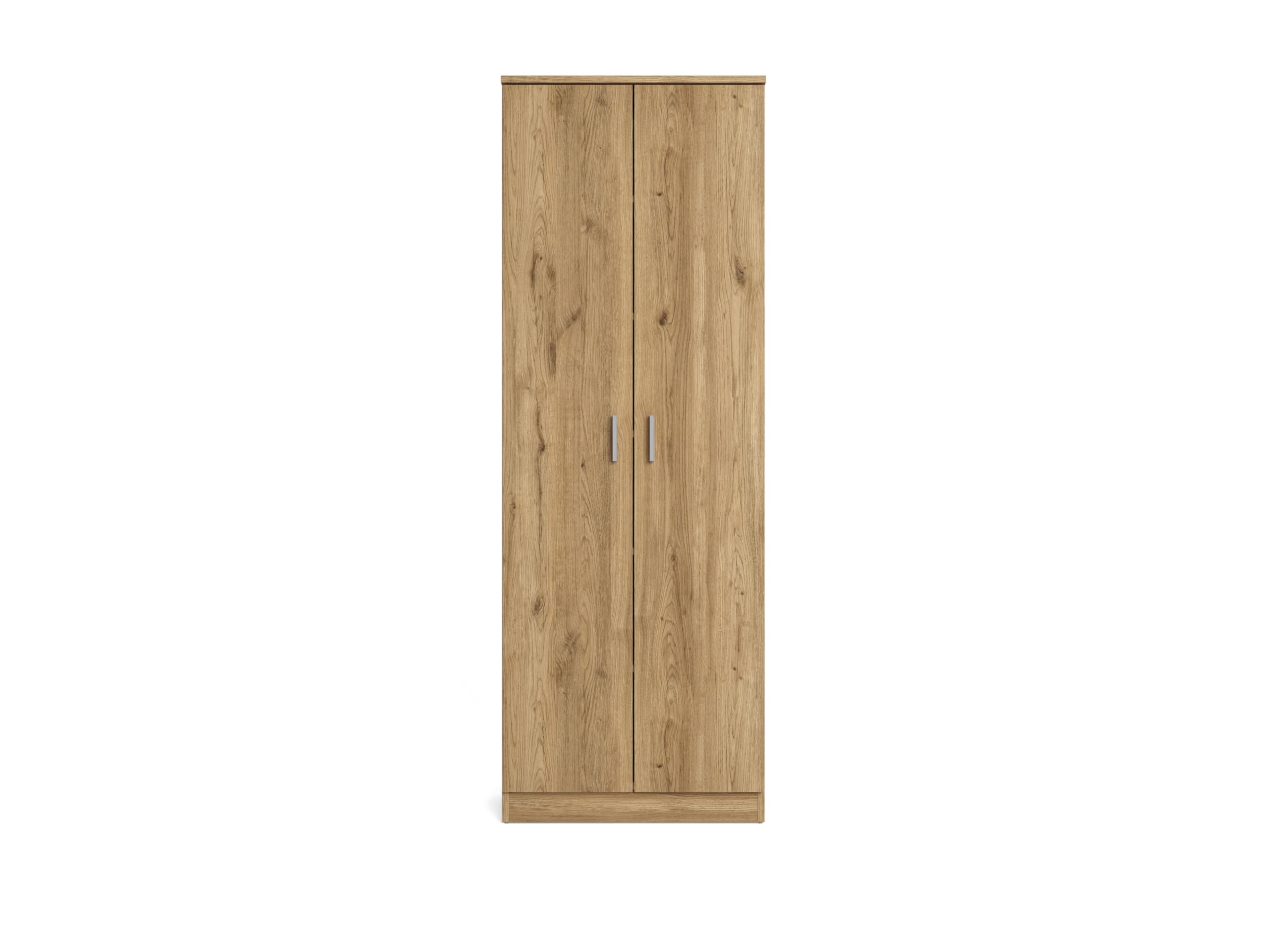 Skraut Home Armario Zapatero Alto 2 Puertas 6 Estantes Color Roble Mueble Auxiliar Pasillo Habitación 171x60x35 Cm