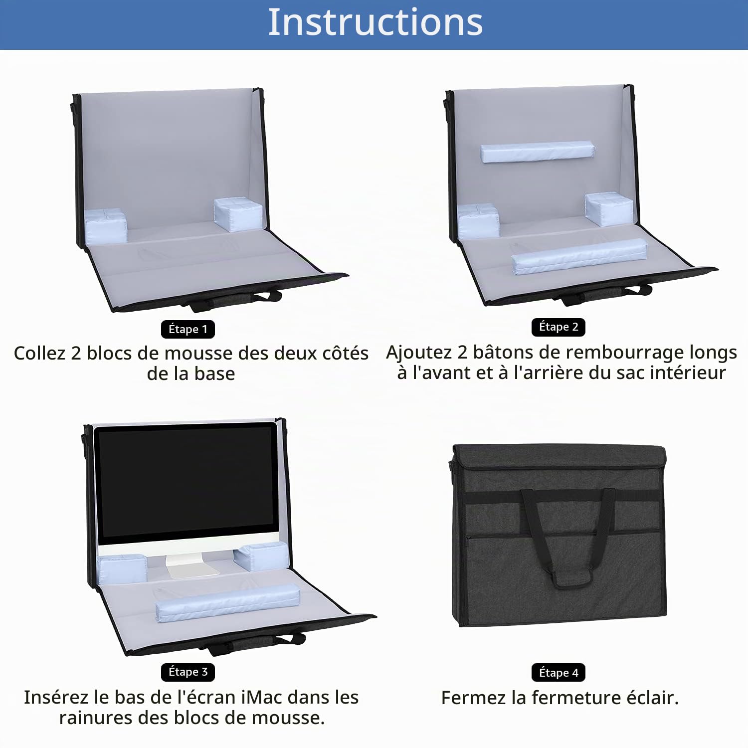 Damero Sacoche de Transport pour iMac 27 Pouces | Sac de transport et fourre-tout compatible avec Apple iMac et Accessoires