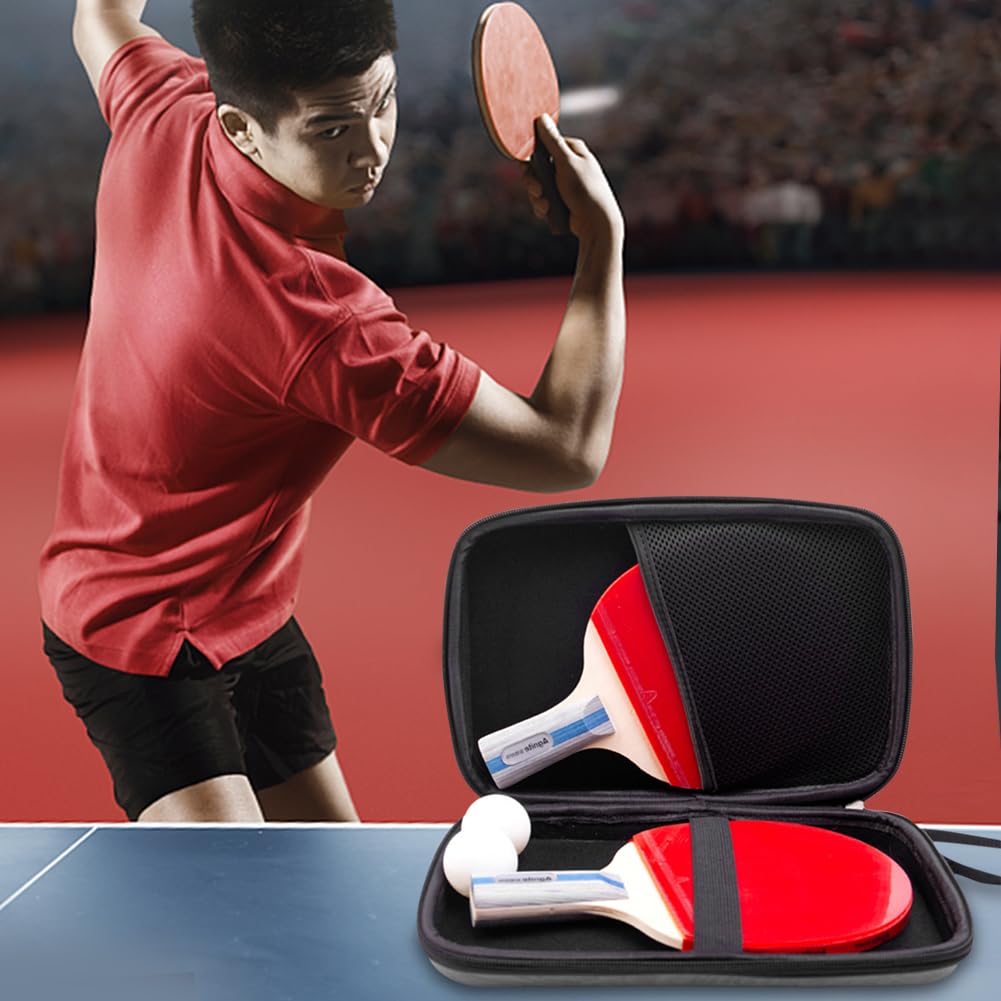 Housse Raquette Ping Pong - Sac Protection 2 Raquettes + 3 Balles - Filet Antichoc - Transport Facile