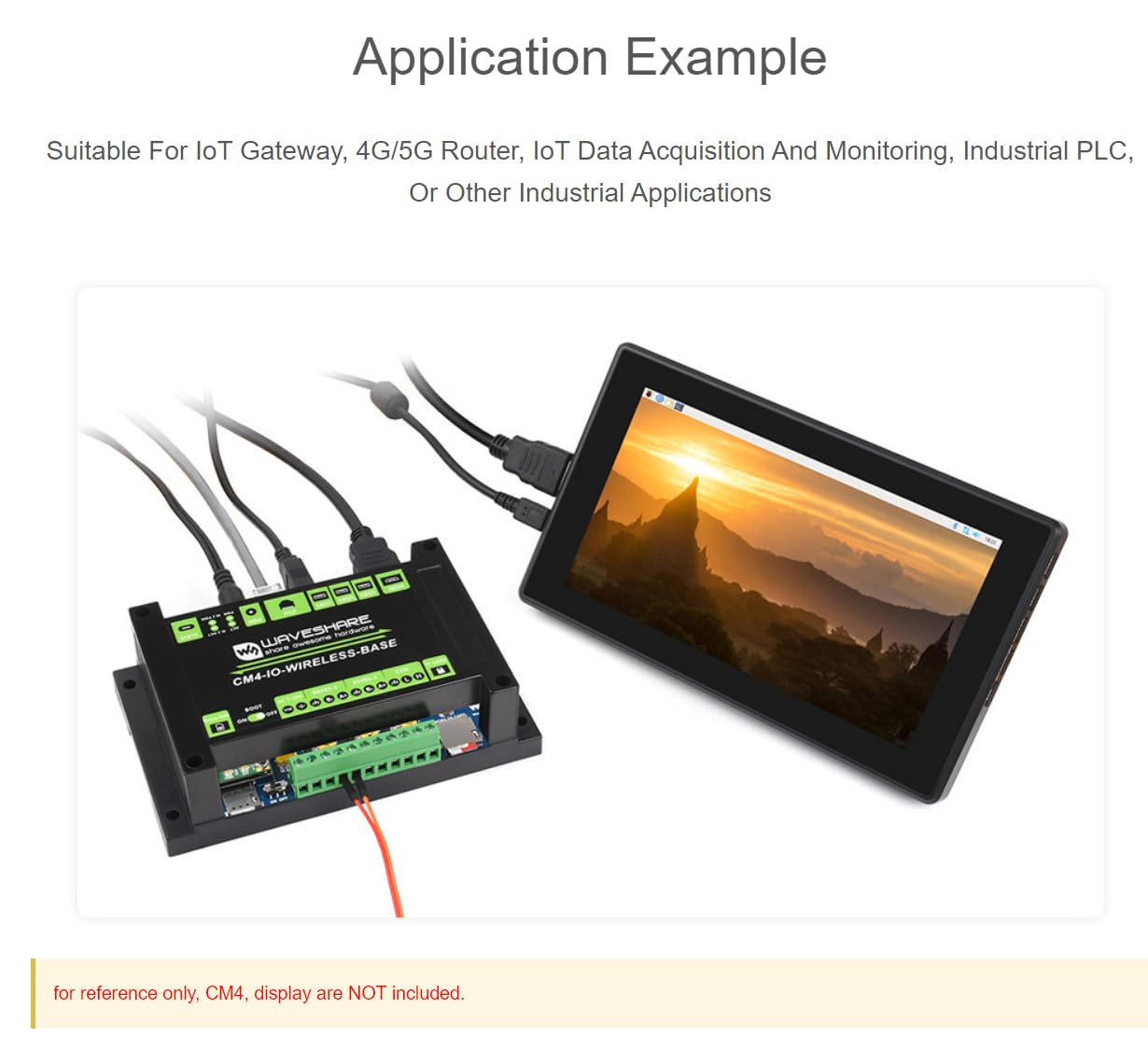 Przemysłowy bezprzewodowy moduł rozszerzeń IoT zaprojektowany kompatybilny z Raspberry Pi Compute Module 4 (moduł 4G w zestawie)