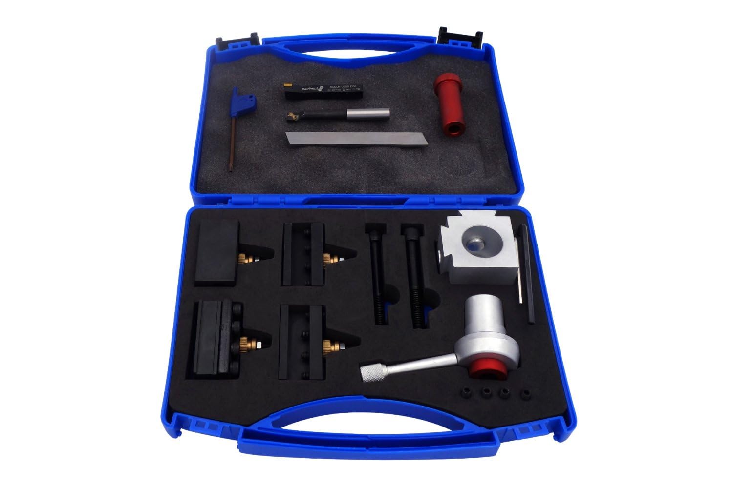 PAULIMOT Schnellwechsel-Stahlhalter-Set mit Drehmeißel, Bohrstange, Abstechstahl