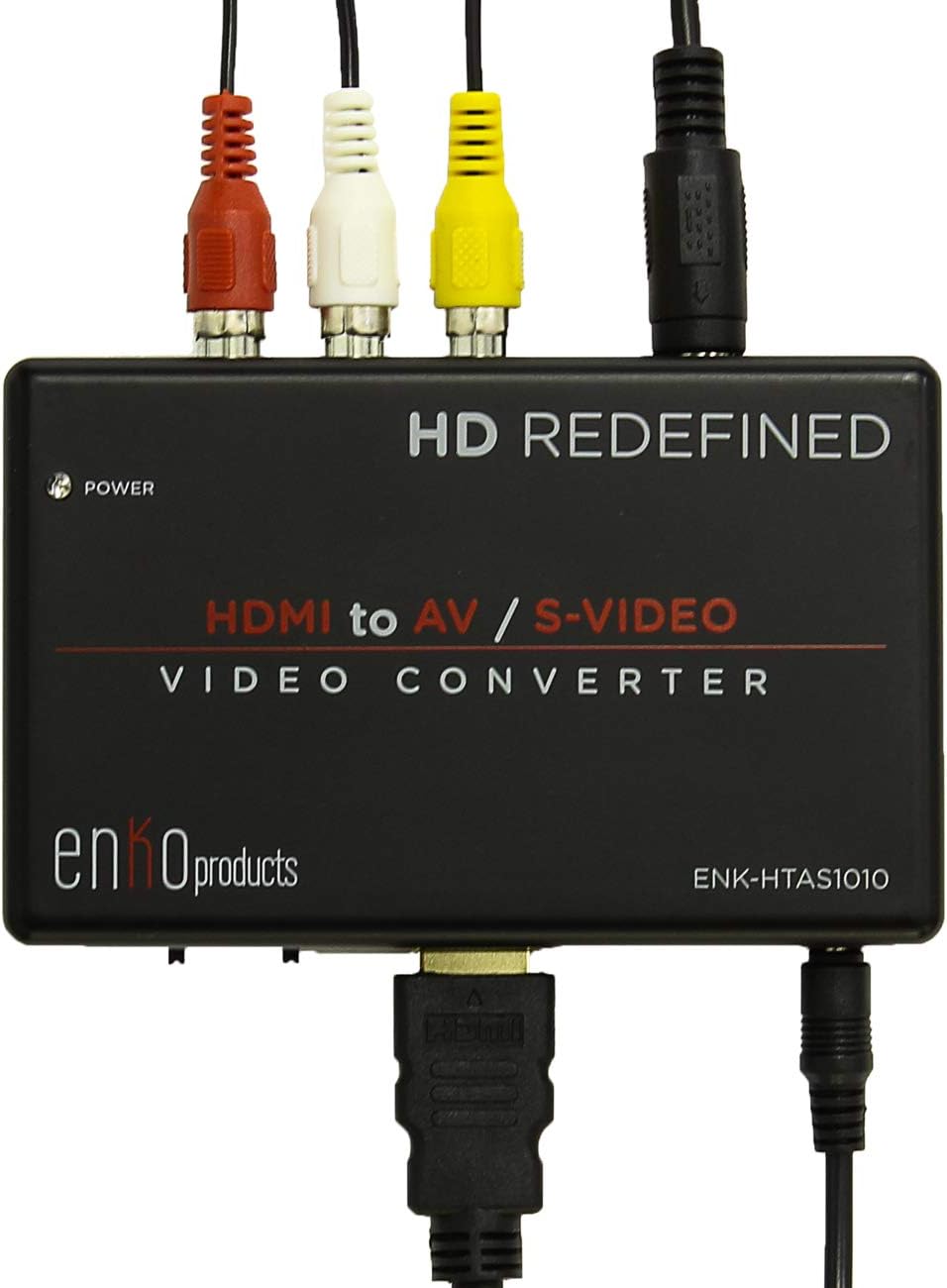 enKo Products Mini HDMI to AV RCA Composite & S-Video Video R/L Audio Converter with High Speed HDMI Cable (6.5 Feet / 2 Meter)