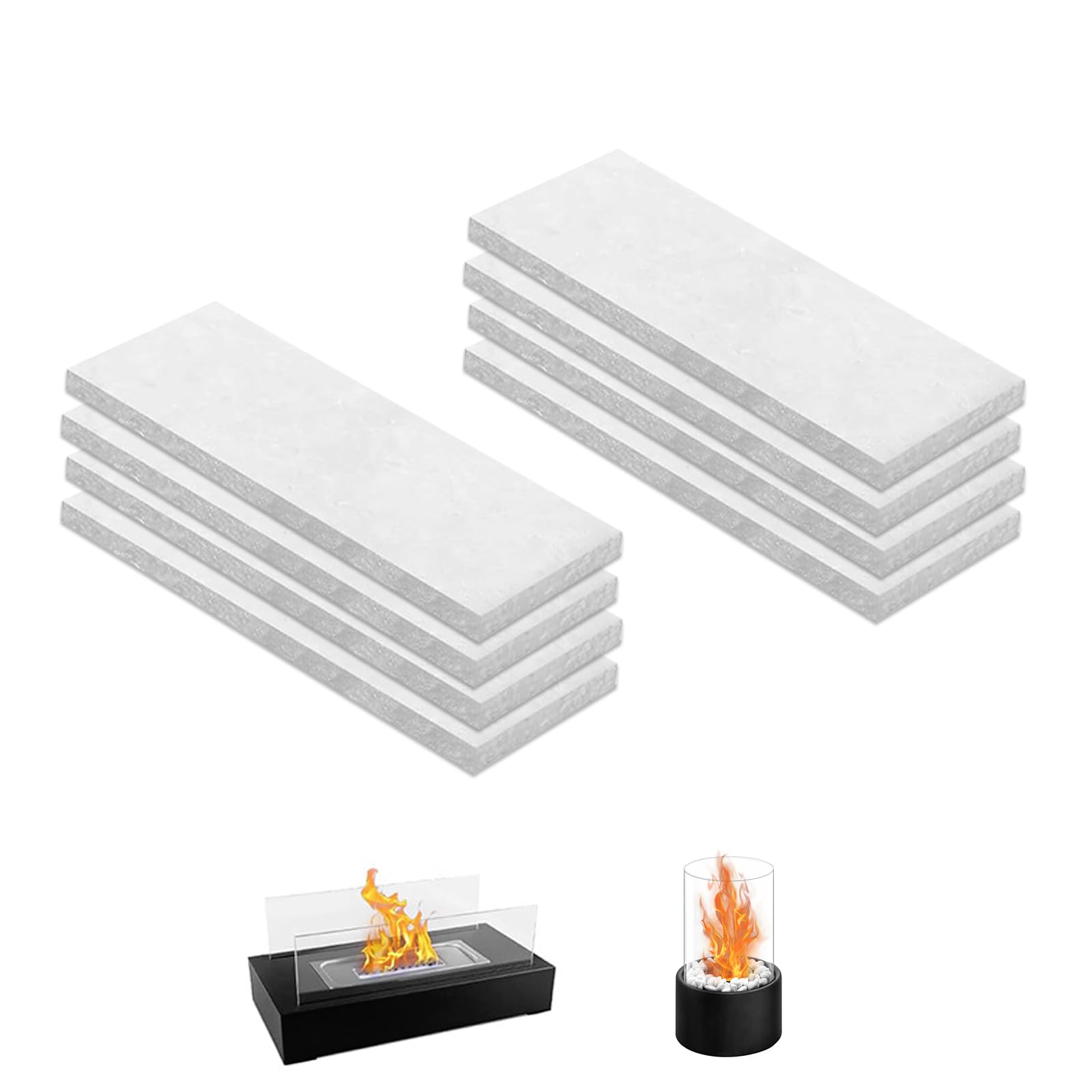 8PCS Ceramic Wool Sponge, 300x100x10mm Cotton Wool Bio Ethanol Wools Table Top Fire Accessories for Bioethanol Fireplace Table Top Bio Ethanol Burner
