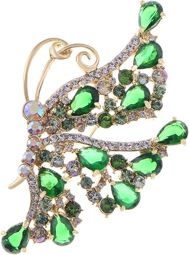 Alilang Broche de insectos voladores de mariposa de cristal brillante para mujer
