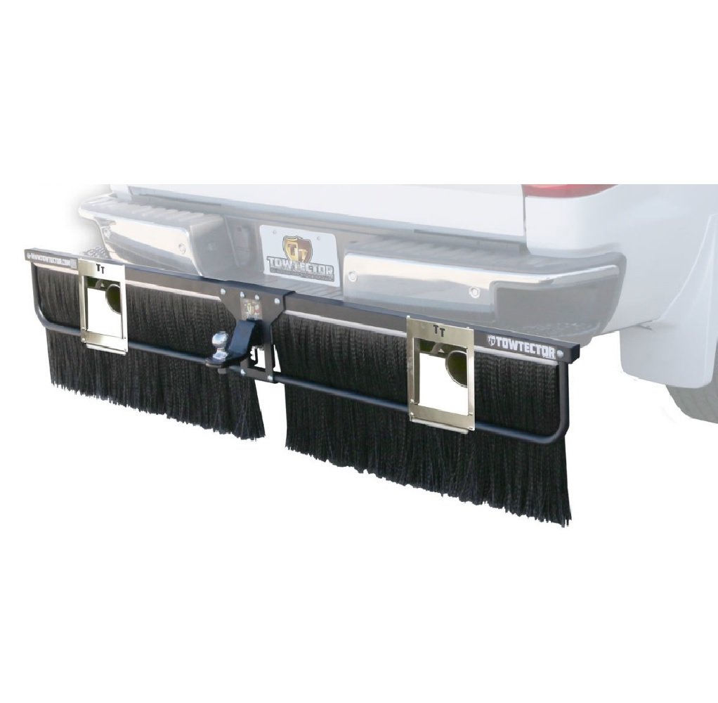 TowtectorTier 3 Mud Flap 27814-T3DE Extreme Duty Dual Brush Strip with Dual Exhaust Outlets - 78" Wide 14" Tall for 2" Hitch Receiver (Wall Mount Bracket NOT Included)