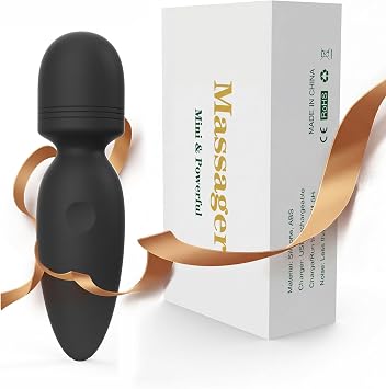 Fuwyiy Mini Massager Tools,Small Waterproof Cordless Handheld Massager with 10 Vibration Modes, Personal Handheld Massager for BackBlack