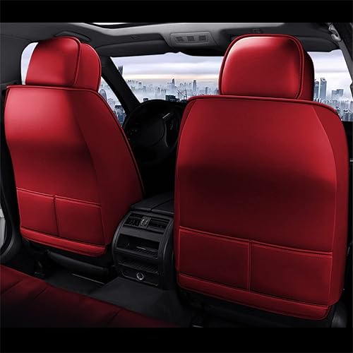 Miniatura 3 de Fundas de asiento de coche para Camaro juego completo delantero+trasero Premium impermeable piel sintética cojín accesorios MH51 rojo