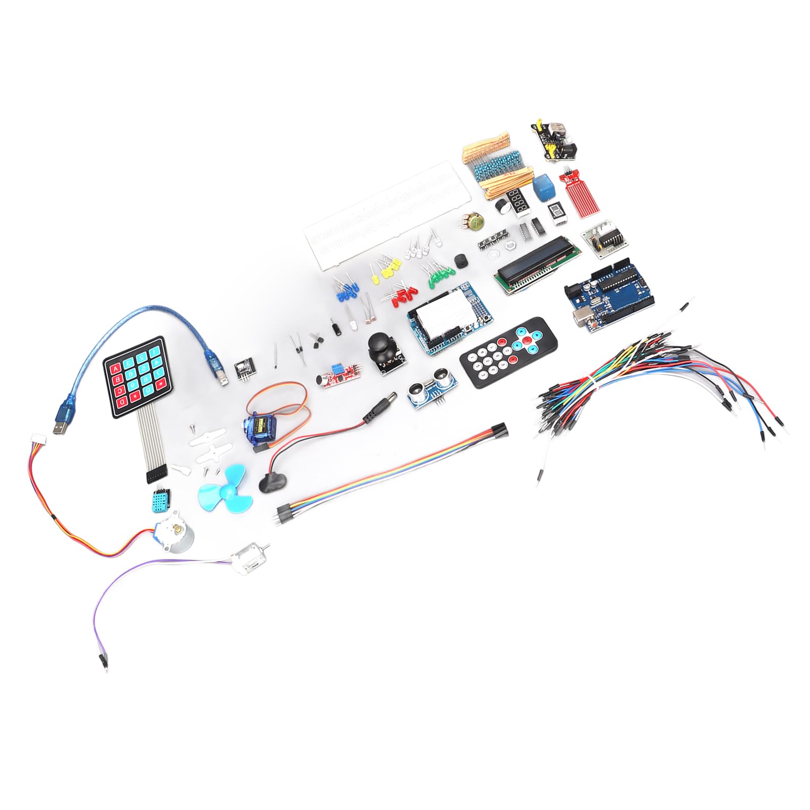 Starter Kit R3 Set Didattico Completo di Componenti Elettronici Fai-da-te Tutorial su CD per Principianti e Professionisti