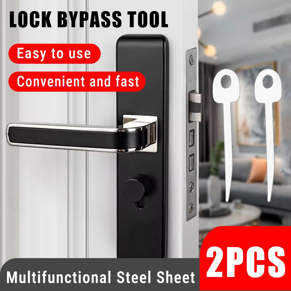 Uadme Combination Lock Bypass Tool, 2Pcs Bypass Pick for Combination Lock Lock Picking Kit, Mini Shim Combination Tools - Image 2