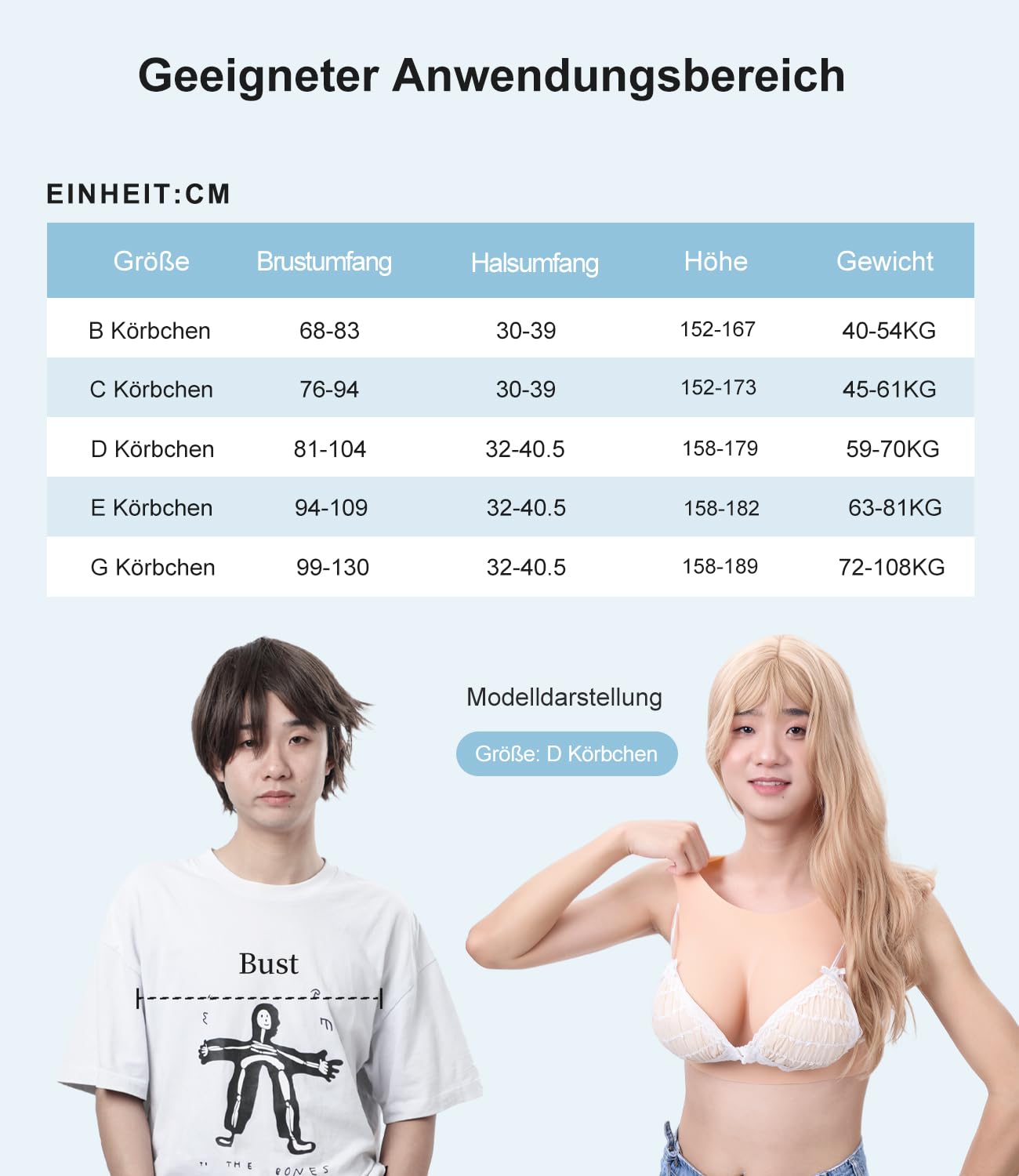 Peikey Silikon Brüste, [Rundhals-Version] Künstliche Brüste mit Geeignete BH, Realistisch Silikonbrustplatten Brustformen für Crossdresser, Weißer Hautton-Hochwertige Füllstoff, B Körbchen