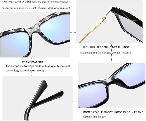 Miniatura 6 de Jurchio Gafas de lectura de ojo de gato para mujer, marco de gafas de cristal de moda