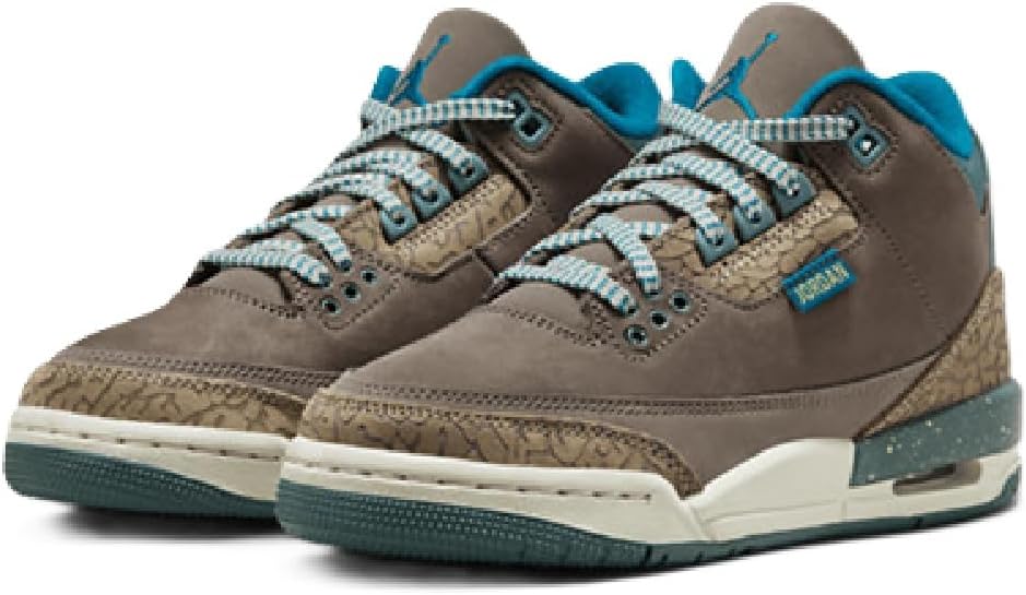 Air Jordan 3 Retro Big Kids' Shoes (Olive Grey/Khaki/Sea Glass/Green Abyss)