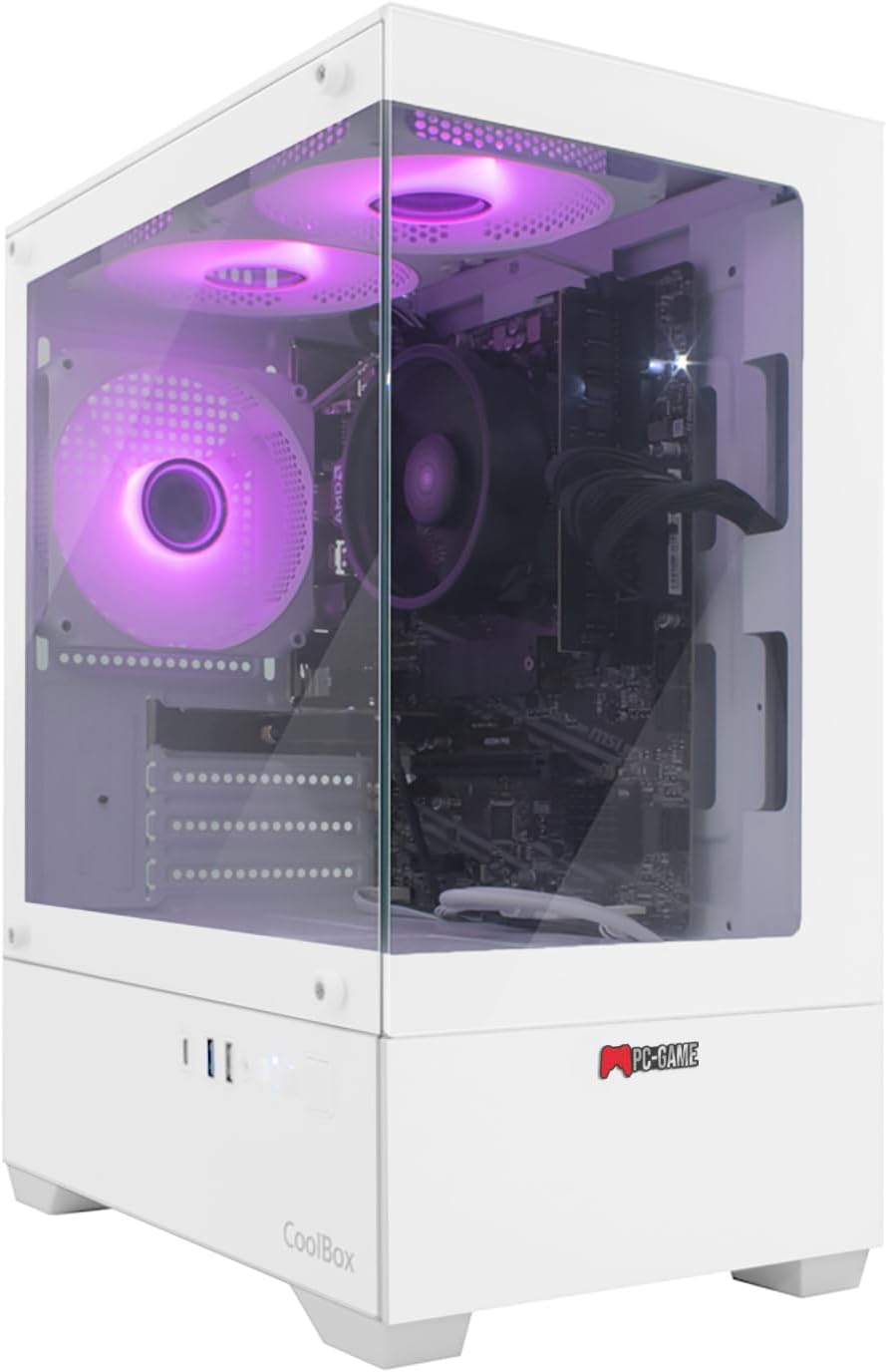 PC-GAME – Neon-X Gaming PC (AMD Ryzen 7-5700G, 32GB RAM, 1TB SSD M2, Radeon Vega 8 Graphics, Windows 11 Pro). Desktop Computer, Gaming Computer, PC Gamer