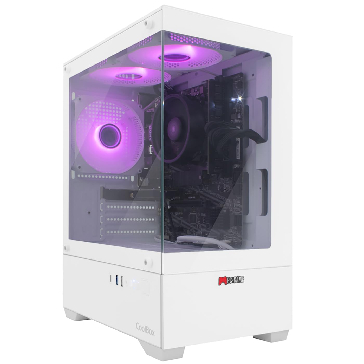 PC-GAME - PC Gaming Neon-X (AMD Ryzen 7-5700G, 32GB RAM, 1TB SSD M2, Gráficos Radeon Vega 8, Windows 11 Pro). Ordenador de Sobremesa, Ordenador Gaming, PC Gamer