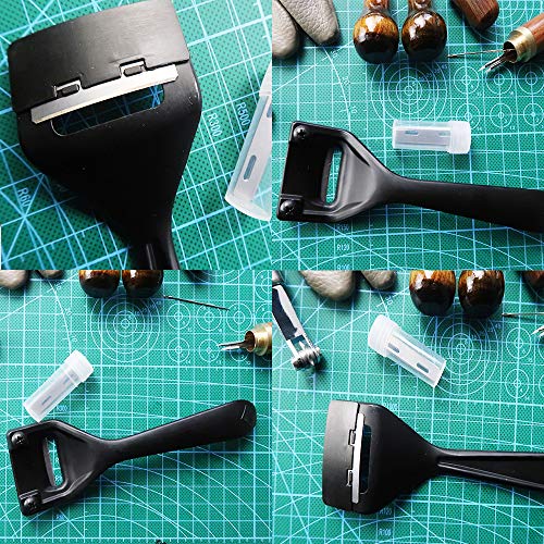 Metal Leather Skiver,Sharp Skiver With Comfortable Grip,Convenient Leather Working Tool With Three Skiver Blades For Leather Craft Diy,Leather Making,Leather Thinning #TOP5