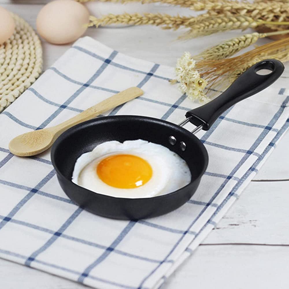 kwadratowa patelnia, 12 cm, patelnia kuchenna do użytku domowego, mała, z żelazną powłoką nieprzywierającą, uchwytem odpornym na ciepło i antypoślizgowym