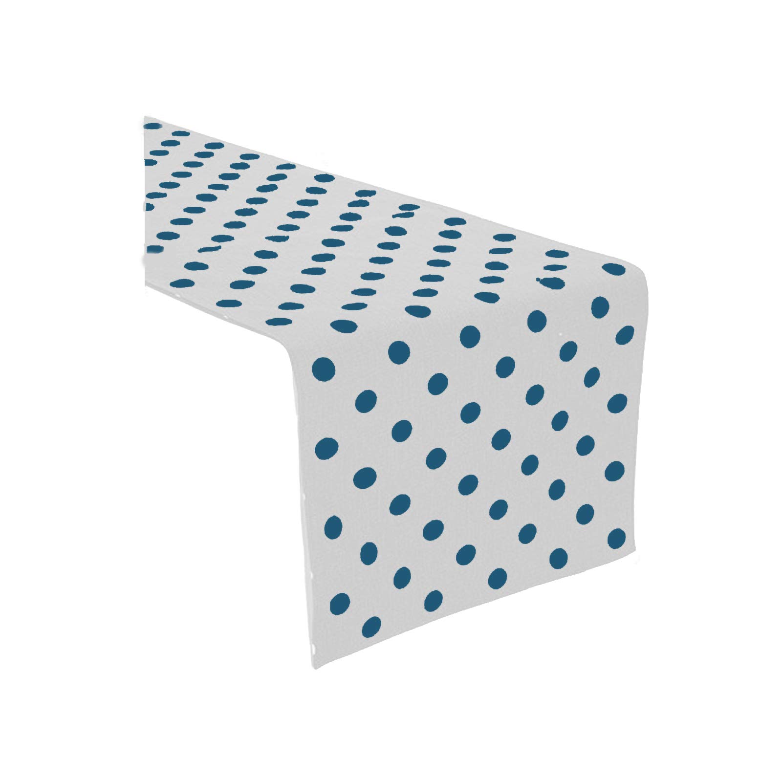 KS LinensWhite and Blue Polka Dot Table Runner 13"x72"