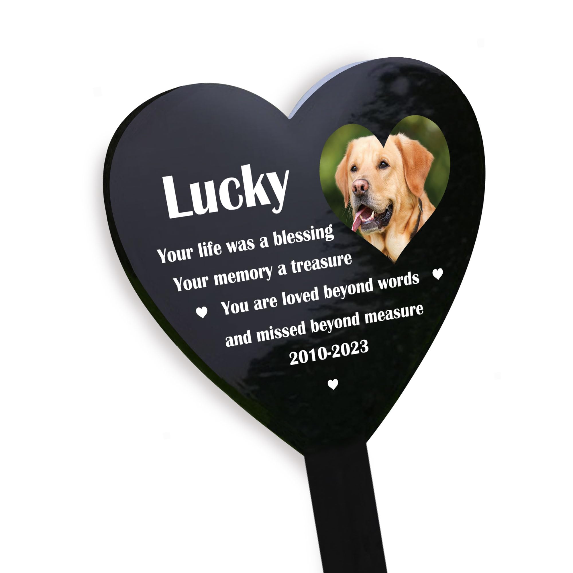 RED OCEAN Personalised Pet Dog Memorial Loss Grave Marker Plaque For Garden, Graveside Pet Memorial Stake, Cat Memorial Decorations