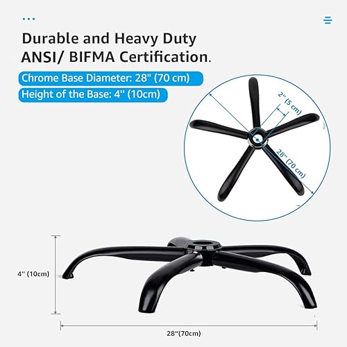 Miniatura 2 de Juego de actualización de silla de oficina, repuesto de base resistente de 28 pulgadas, ruedas universales, cilindro de gas + juego de ruedas de 2