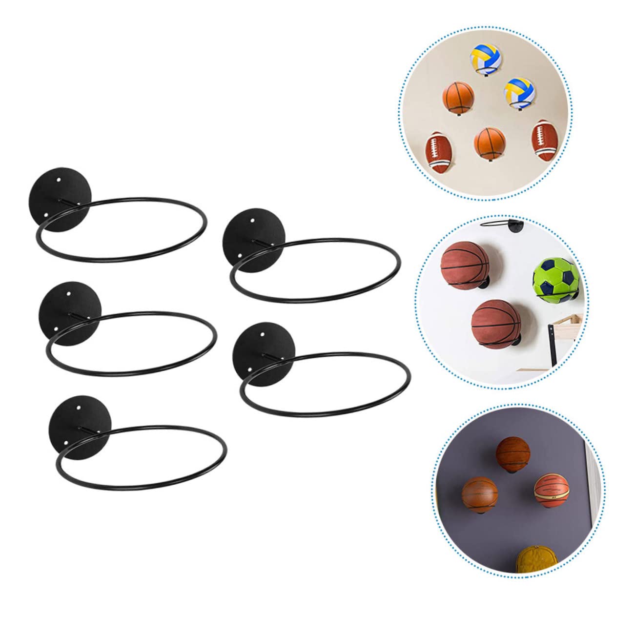 DOITOOL 5stücke Wandmontierte Ballhalterung Praktische Aufbewahrung Für Basketball Fußball Volleyball Und Mehr Robuste Eisenkonstruktion Für Zuhause Und Geschäfte