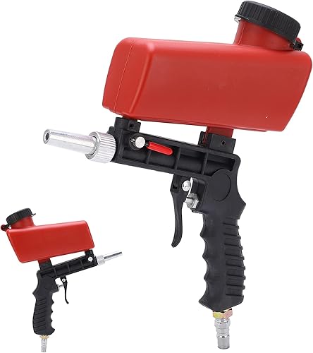 Miniatura 4 de Pistola de arena para compresor de aire, pistola de arena neumática de mano, de acero al carbono, pequeña pistola de arena de 90 psi, con contenedor