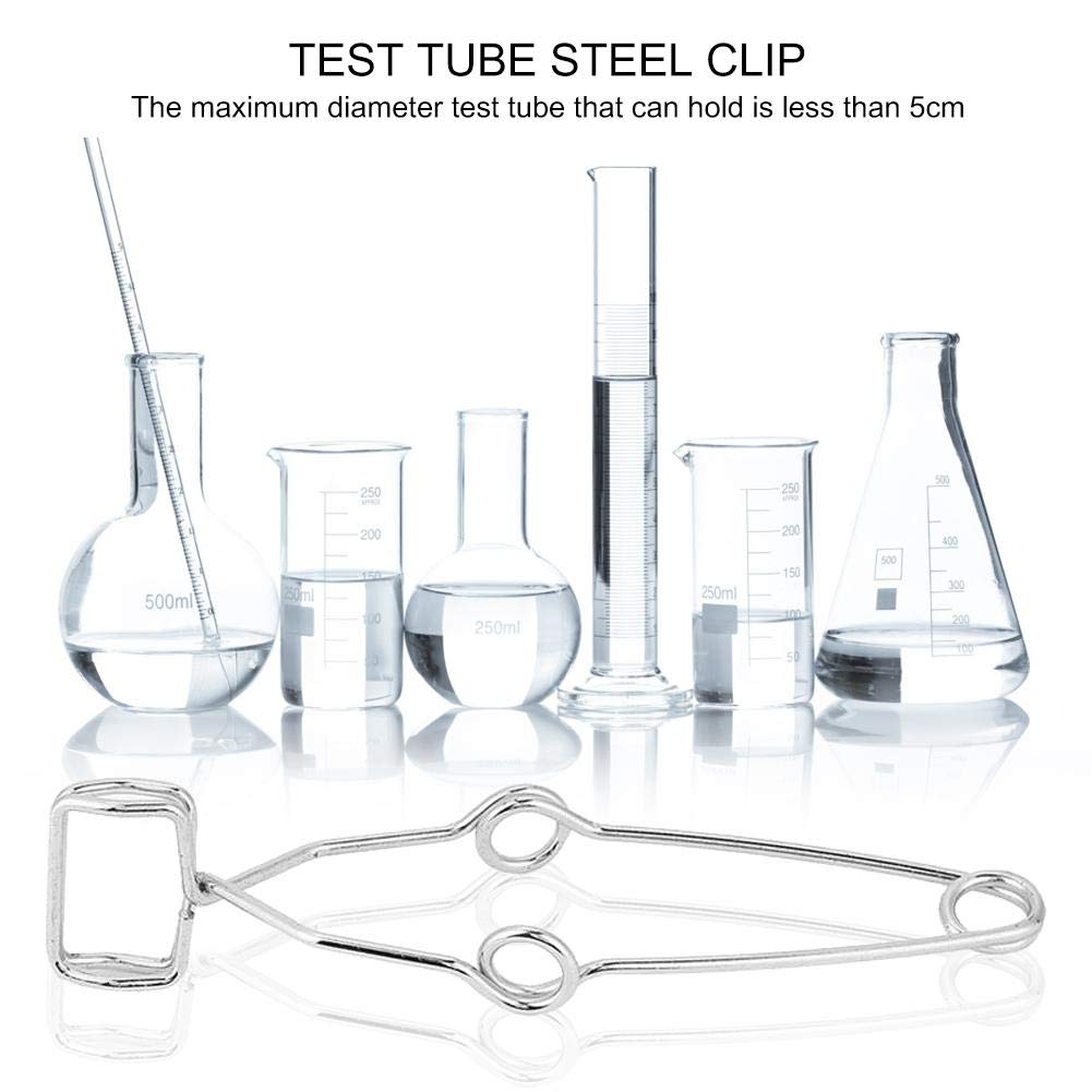 Pinza de acero inoxidable para tubos de ensayo, herramienta de laboratorio, 5 piezas