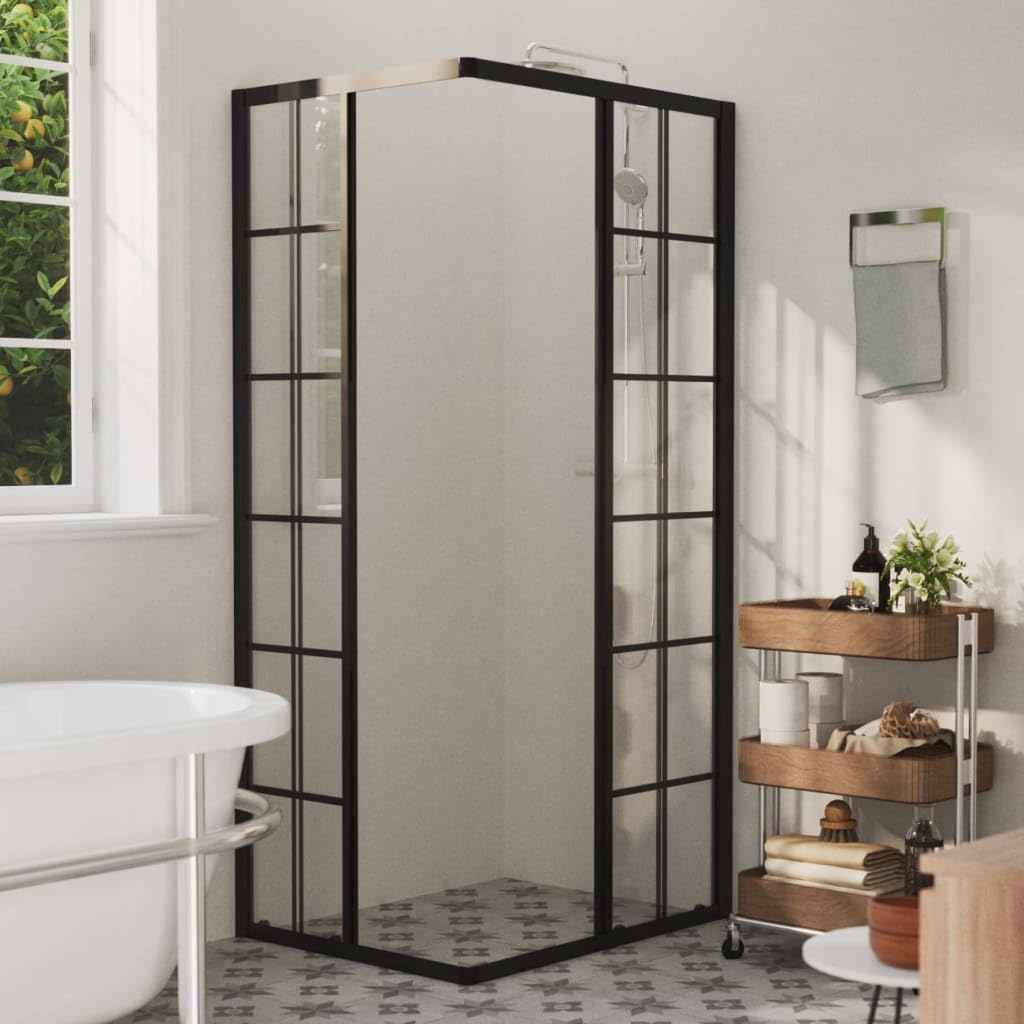 Kabina prysznicowa z profilem aluminiowym, 90 x 70 x 180 cm | Szkło bezpieczne ESG, ściana boczna z przezroczystego szkła, łatwy montaż, w komplecie z materiałem montażowym