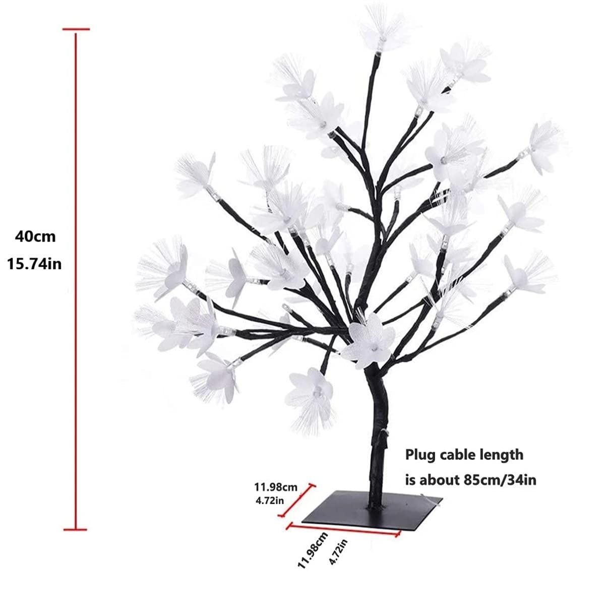 Árboles de navidadÁrbol Bonsái Lámpara De Mesa, Árbol De Luz Artificial LED Ajustable Ramas Luces,Con Telecomando,Para Bodas,Dormitorios, Decor,A,36 lights
